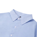 Cotton Short-sleeve Shirt - Blue