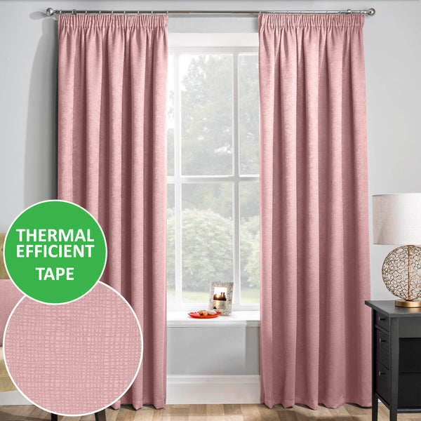 Enhanced Living Matrix Blush Pink Tape Top Thermal Noise Reducing Dim Out Curtains - Pair