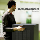 Outsunny 93L Plastic Garden Storage Box, Storage Container w/ Handles, Black