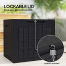 Outsunny 93L Plastic Garden Storage Box, Storage Container w/ Handles, Black