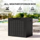 Outsunny 93L Plastic Garden Storage Box, Storage Container w/ Handles, Black