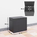Outsunny 93L Plastic Garden Storage Box, Storage Container w/ Handles, Black