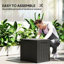 Outsunny 93L Plastic Garden Storage Box, Storage Container w/ Handles, Black