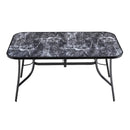 Garden Sanctuary Garden Tempered Glass Marble Coffee Table