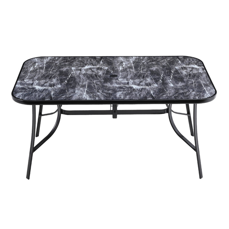 Garden Sanctuary Garden Tempered Glass Marble Coffee Table