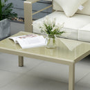 Outsunny 4 PCs Aluminium Garden Furniture Set W/ Thick Padded Cushion
