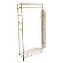 Livingandhome Modern Metal Clothes Rail with Mirror