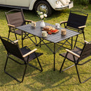 Breeins 95cm/120cm Portable Folding Camping Table with 4 or 6 Chairs