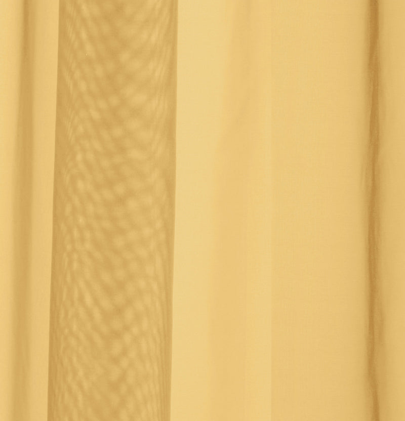Sheer Gold Plain Woven Voile Slot Top Curtain Panel Pair
