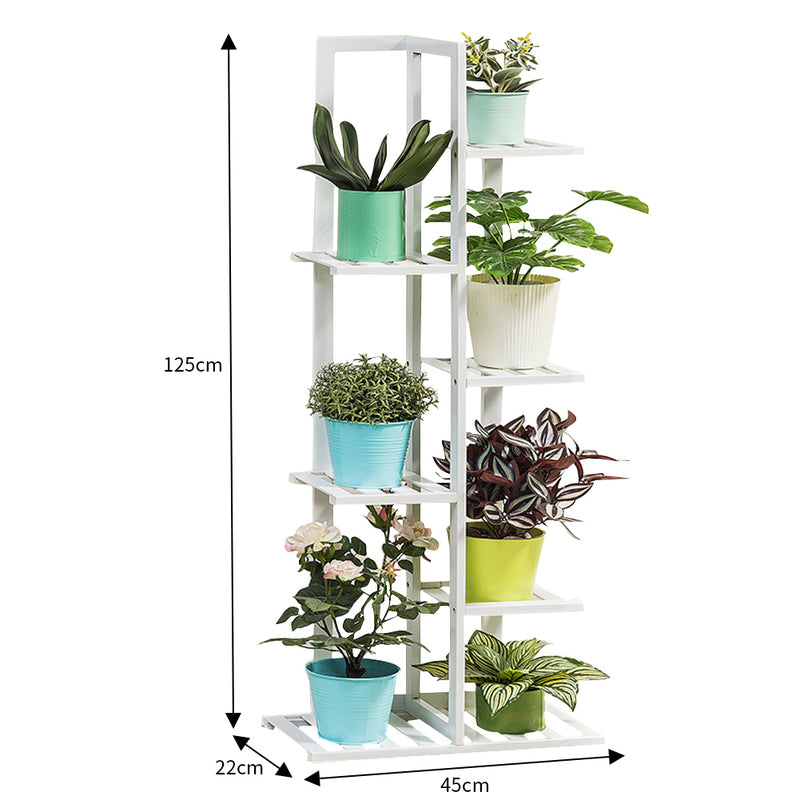 Breeins Rustic Wooden Multi-Tiered Potted Plant Stand