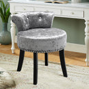 Livingandhome Ice Velvet Upholstered Dressing Stool