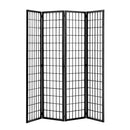 Livingandhome 4-Panel Wooden Folding Room Divider