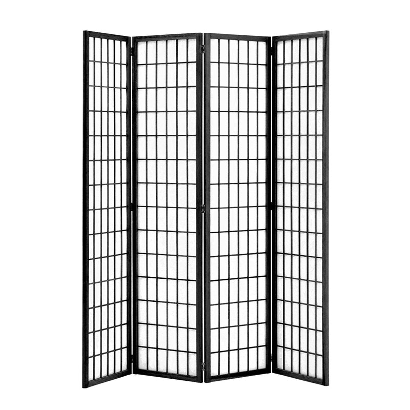 Livingandhome 4-Panel Wooden Folding Room Divider