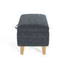 Livingandhome Linen Upholstered Storage Ottoman Stool