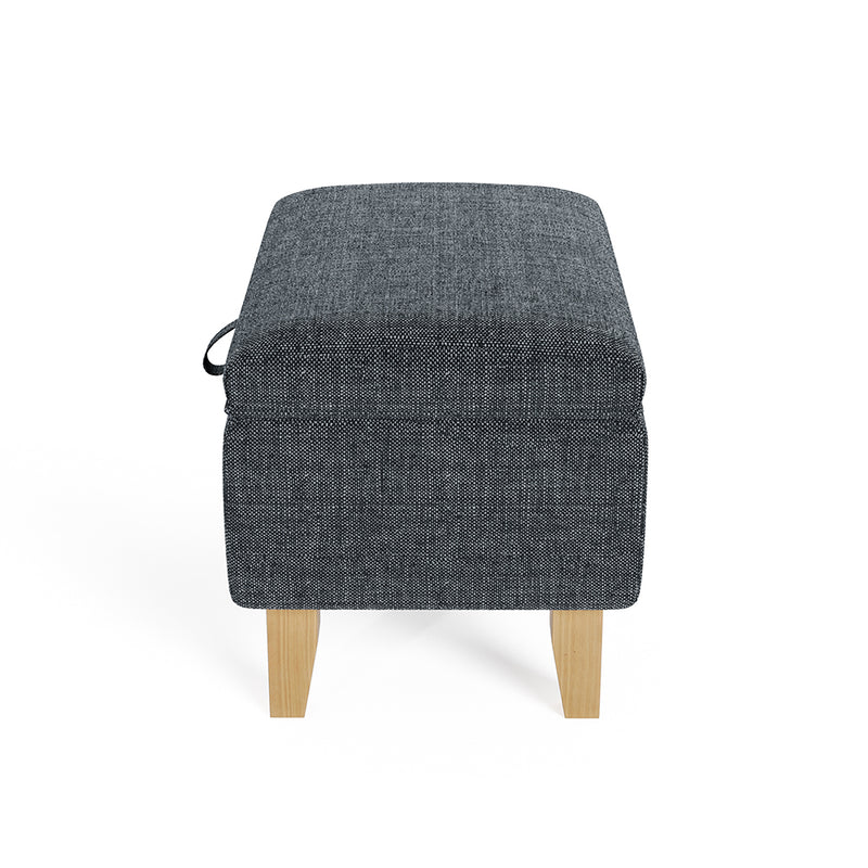 Livingandhome Linen Upholstered Storage Ottoman Stool