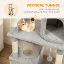 PawHut 170 Cm Cat Tree, Large Cat Tower With 7 Scratching Posts, Light Grey
