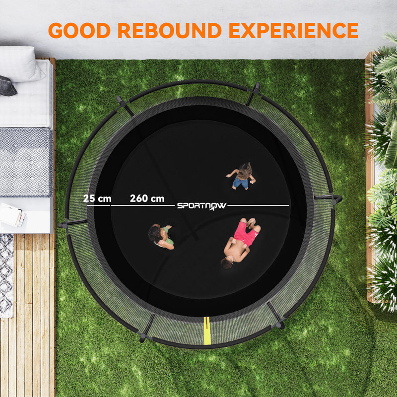 SPORTNOW 10ft Trampoline with Enclosure Net and Spring Cover, Black