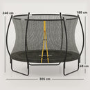 SPORTNOW 10ft Trampoline with Enclosure Net and Spring Cover, Black