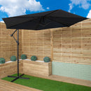 Samuel Alexander 3m Cantilever Parasol in Blue with Crank Handle for Patio Garden Banana Parasol with UV Protection Outdoor Umbrella Sun Shades for Garden