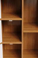 Livingandhome Wooden Bookcase Storage Cabinet with Doors and Open Shelf