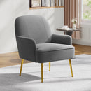 Livingandhome Contemporary Upholstered Comfy Armchair with Gold-Plated Feet