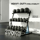 SPORTNOW Dumbbell Rack 3-Tier Weight Organiser for Home Gym 200 KG Capacity