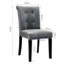 Livingandhome Tufted Velvet Dining Chair with Nailhead Trim