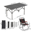Breeins 95cm/120cm Portable Folding Camping Table with 4 or 6 Chairs