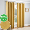 Enhanced Living Vogue Ochre Eyelet Thermal Noise reducing Dim Out Curtains - Pair