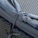 Outsunny Garden Daybed with Adjustable Table - Black