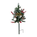 Lifeideas Set of 4 Solar-Powered Artificial Christmas Tree Decorations with String Light