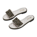 Anti-Slip Slide Sandals With Rhinestone-Embellished Foot Straps