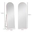 HOMCOM Floor Mirror Wall Mount Leaning Standing Mirror 50 X 150cm Gold Tone