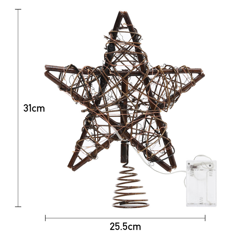 Lifeideas Decorative Star-shaped Christmas Tree Topper with LED Lights