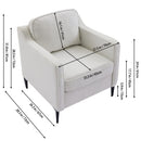 Livingandhome Beige White Fleece Sofa Chair
