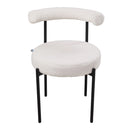 Livingandhome 2PCS Sherpa Fleece Upholstered Dining Chairs