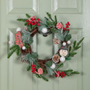40cm Candy Swirls Christmas Wreath with Pinecones Red Berries and Candy Canes
