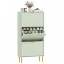 HOMCOM Slim Shoe Storage Cabinet with 3 Flip Drawers for Hallway, Light Green