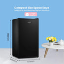 Comfee Black 93L Under Counter Fridge with 3 Glass Shelves