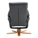 Livingandhome Brown Faux Leather Swivel Recliner Set