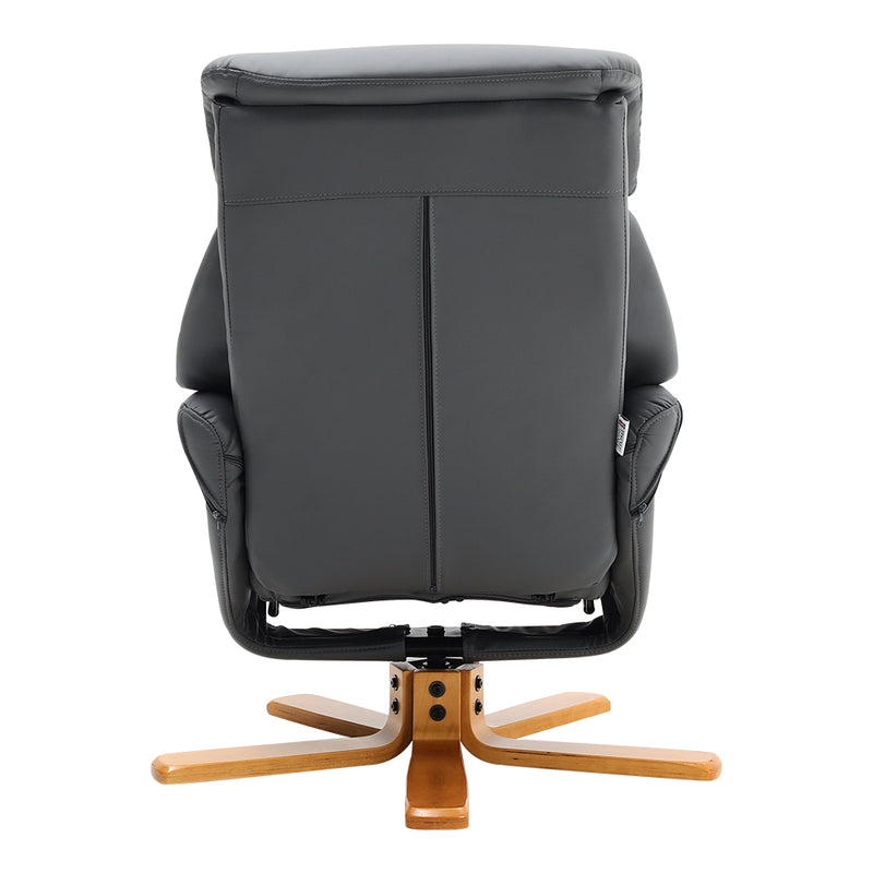 Livingandhome Brown Faux Leather Swivel Recliner Set