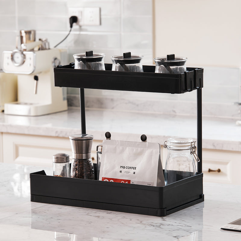 Lifeideas Double-Tier Sliding Kitchen Organizer Rack