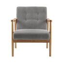Livingandhome Grey Fabric Armchair with Wooden Frame