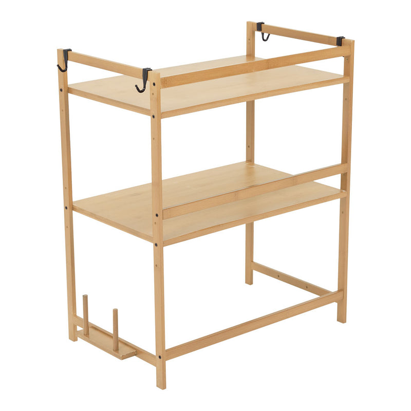 Lifeideas Wooden Spice Rack Organizer with Hooks