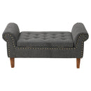 Livingandhome Linen Upholstered Storage Bench