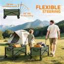 Outsunny 81L Festival Trolley On Wheels, Garden Folding Trolley Cart, Green