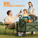 Outsunny 81L Festival Trolley On Wheels, Garden Folding Trolley Cart, Green