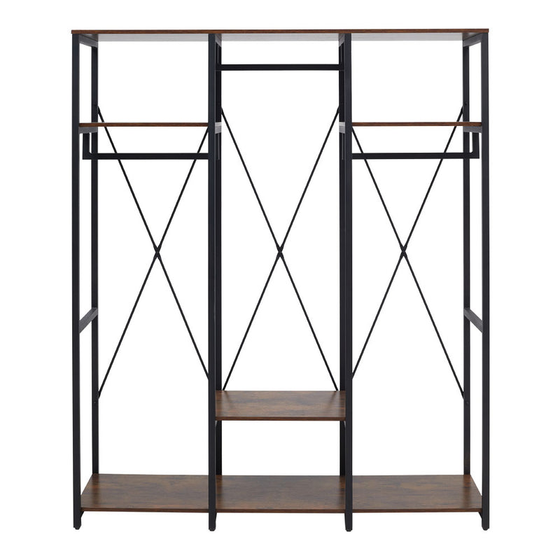 Livingandhome Large Freestanding Clothing Rack with Storage Shelves