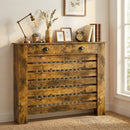 HOMCOM Radiator Cover With Drawer, Horizontal Slat, Rustic Brown