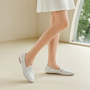 Pair Of Fashion Studded Slip-on Loafers